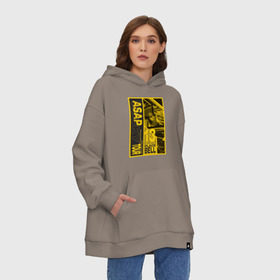 Худи SuperOversize хлопок с принтом ASAP ROCKY в Екатеринбурге, 70% хлопок, 30% полиэстер, мягкий начес внутри | карман-кенгуру, эластичная резинка на манжетах и по нижней кромке, двухслойный капюшон
 | america | asap | asap rocky | black rap | music | rap | raper | testing | usa | америка | асап | асап роки | зарубежная музыка | музыка | музыкант | реп | репер | сша | тестин | черный реп