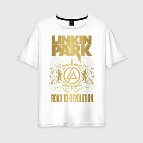 Женская футболка хлопок Oversize с принтом Linkin Park в Екатеринбурге, 100% хлопок | свободный крой, круглый ворот, спущенный рукав, длина до линии бедер
 | chester bennington | linkin park | группы | линкин парк | метал | музыка | рок | честер беннингтон