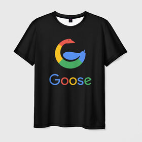 Мужская футболка 3D с принтом GOOSE в Екатеринбурге, 100% полиэфир | прямой крой, круглый вырез горловины, длина до линии бедер | android | google | gussi | андройд | гуси