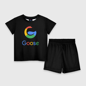 Детский костюм с шортами 3D с принтом GOOSE в Екатеринбурге,  |  | android | google | gussi | андройд | гуси