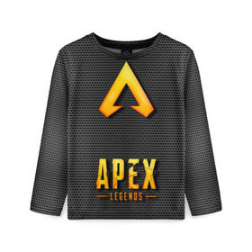 Детский лонгслив 3D с принтом APEX LEGENDS в Екатеринбурге, 100% полиэстер | длинные рукава, круглый вырез горловины, полуприлегающий силуэт
 | apex | apex legends | апекс | апекс легенд | апекс легендс | бой | игра | компьютерная игра | королевская битва | лучшее | онлайн игра | популярное | текстура | хит | шутер