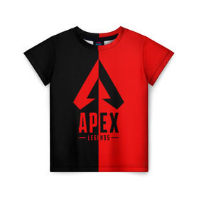 Детская футболка 3D с принтом APEX LEGENDS RED в Екатеринбурге, 100% гипоаллергенный полиэфир | прямой крой, круглый вырез горловины, длина до линии бедер, чуть спущенное плечо, ткань немного тянется | apex | legend | legends | titanfall | апекс | арех | бангалор | бладхаунд | верхушки | гибралтар | каустик | лайфлайн | легенда | легенды | ледженд | леджендс | мираж | орех | рэйф | титанфол