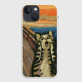 Чехол для iPhone 13 mini с принтом Крик котика в Екатеринбурге,  |  | cat | картина | кот | котик | котики | коты | котэ | кошак | крик | мем | приколы