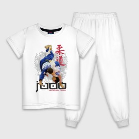 Детская пижама хлопок с принтом Judo в Екатеринбурге, 100% хлопок |  брюки и футболка прямого кроя, без карманов, на брюках мягкая резинка на поясе и по низу штанин
 | Тематика изображения на принте: борьба | единоборства | спорт