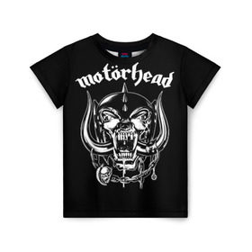 Детская футболка 3D с принтом Motorhead в Екатеринбурге, 100% гипоаллергенный полиэфир | прямой крой, круглый вырез горловины, длина до линии бедер, чуть спущенное плечо, ткань немного тянется | motorhead | группы | лемми килмистер | метал | музыка | рок | хард рок | хеви метал