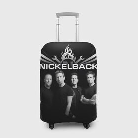 Чехол для чемодана 3D с принтом Nickelback в Екатеринбурге, 86% полиэфир, 14% спандекс | двустороннее нанесение принта, прорези для ручек и колес | dark horse | feed the machine | nickelback | no fixed adress | группы | метал | музыка | никлбэк | рок | хард рок | чед крюгер