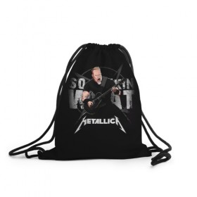 Рюкзак-мешок 3D с принтом Metallica в Екатеринбурге, 100% полиэстер | плотность ткани — 200 г/м2, размер — 35 х 45 см; лямки — толстые шнурки, застежка на шнуровке, без карманов и подкладки | 