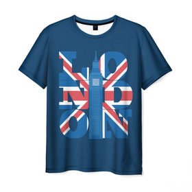 Мужская футболка 3D с принтом London в Екатеринбурге, 100% полиэфир | прямой крой, круглый вырез горловины, длина до линии бедер | city | england | flag | london | symbol | tow | uk | англия | башня | биг бен | великобритания | город | городской | графика | жёлтое | закат | иллюстрация | искусство | лондон | мода | молодёжная | небо | рисунок | символ