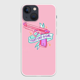 Чехол для iPhone 13 mini с принтом FIGHT LIKE A GIRL в Екатеринбурге,  |  | 8 марта | feminism | girl power | like a girl | venus | весна | женщины | международный женский день | подарок | феминизм