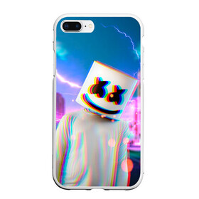 Чехол для iPhone 7Plus/8 Plus матовый с принтом Marshmello Glitch в Екатеринбурге, Силикон | Область печати: задняя сторона чехла, без боковых панелей | Тематика изображения на принте: christopher | comstock | dj | dotcom | fortnite | friends | glitch | marshmallow | marshmello | usa | глитч | диджей | друзья | зефир | комсток | крис | мармелад | маршмэллоу | молнии | музыка | продюсер | сша | фортнайт | хаус | электро