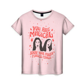 Женская футболка 3D с принтом Fearless females в Екатеринбурге, 100% полиэфир ( синтетическое хлопкоподобное полотно) | прямой крой, круглый вырез горловины, длина до линии бедер | 8 марта | feminism | girl power | like a girl | venus | весна | женщины | международный женский день | подарок | феминизм