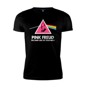 Мужская футболка премиум с принтом Pink Freud в Екатеринбурге, 92% хлопок, 8% лайкра | приталенный силуэт, круглый вырез ворота, длина до линии бедра, короткий рукав | Тематика изображения на принте: pink freud | sigmund freud | зигмунд фрейд | фрейд