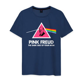 Мужская футболка хлопок с принтом Pink Freud в Екатеринбурге, 100% хлопок | прямой крой, круглый вырез горловины, длина до линии бедер, слегка спущенное плечо. | Тематика изображения на принте: pink freud | sigmund freud | зигмунд фрейд | фрейд