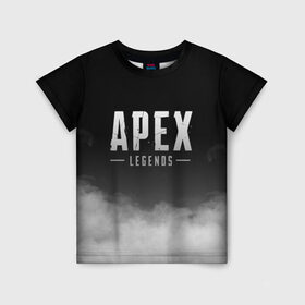 Детская футболка 3D с принтом APEX LEGENDS в Екатеринбурге, 100% гипоаллергенный полиэфир | прямой крой, круглый вырез горловины, длина до линии бедер, чуть спущенное плечо, ткань немного тянется | apex | apex legends | battle | battle royal | titanfall | апекс | апекс легендс | батл рояль | битва | война | королевская битва