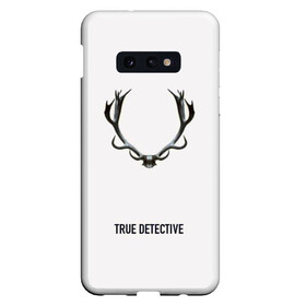 Чехол для Samsung S10E с принтом True Detective в Екатеринбурге, Силикон | Область печати: задняя сторона чехла, без боковых панелей | Тематика изображения на принте: carcosa | true detective | каркоса | криминал | мистика | настоящий детектив | раст коул | религия | ритуал | рога | символ | эзотерика