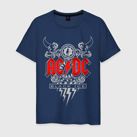 Мужская футболка хлопок с принтом AC/DC в Екатеринбурге, 100% хлопок | прямой крой, круглый вырез горловины, длина до линии бедер, слегка спущенное плечо. | Тематика изображения на принте: ac dc | acdc | группы | метал | музыка | рок | хард рок | эйси диси | эйсидиси