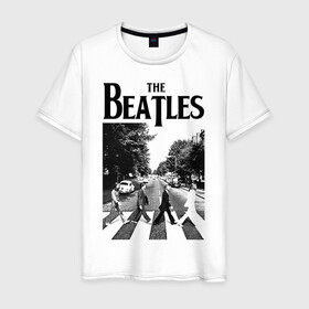 Мужская футболка хлопок с принтом The Beatles в Екатеринбурге, 100% хлопок | прямой крой, круглый вырез горловины, длина до линии бедер, слегка спущенное плечо. | beatles | the beatles | битлз | битлс | битлы | группы | джон леннон | джордж харрисон | легенды | музыка | пол маккартни | ринго старр | рок