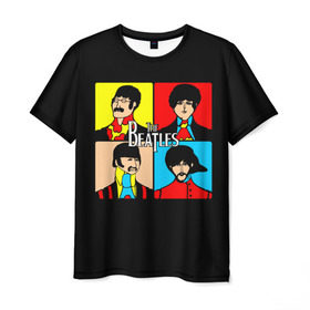 Мужская футболка 3D с принтом The Beatles в Екатеринбурге, 100% полиэфир | прямой крой, круглый вырез горловины, длина до линии бедер | beatles | the beatles | битлз | битлс | битлы | группы | джон леннон | джордж харрисон | легенды | музыка | пол маккартни | ринго старр | рок