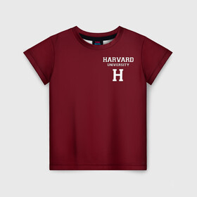 Детская футболка 3D с принтом Harvard University в Екатеринбурге, 100% гипоаллергенный полиэфир | прямой крой, круглый вырез горловины, длина до линии бедер, чуть спущенное плечо, ткань немного тянется | Тематика изображения на принте: harvard university | usa | америка | вуз | гарвард | колледж | образование | студенты | сша | университет | школа