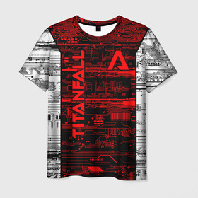 Мужская футболка 3D с принтом  Titanfall в Екатеринбурге, 100% полиэфир | прямой крой, круглый вырез горловины, длина до линии бедер | боевой | меха | научно | оружие | робот | сеть | симулятор | снаряжение | спектры | титан | фантастика | шутер
