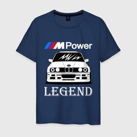 Мужская футболка хлопок с принтом BMW Power LEGEND в Екатеринбурге, 100% хлопок | прямой крой, круглый вырез горловины, длина до линии бедер, слегка спущенное плечо. | bmw | legend | motorsport | power | авто | автомобиль | бмв | бумер | бэха | крутая | легенда | машина | немецкое | тачка