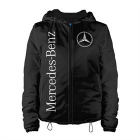 Женская куртка 3D с принтом MERCEDES-BENZ (2 стороны) в Екатеринбурге, ткань верха — 100% полиэстер, подклад — флис | прямой крой, подол и капюшон оформлены резинкой с фиксаторами, два кармана без застежек по бокам, один большой потайной карман на груди. Карман на груди застегивается на липучку | amg | benz | carbon | logo | mercedes | амг | бенз | бенс | бенц | гелик | карбон | лого | мерин | мерс | мерседес | на спине