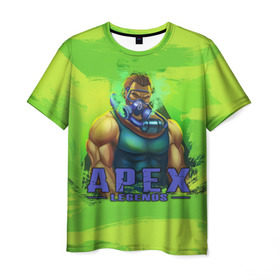 Мужская футболка 3D с принтом Apex Legends в Екатеринбурге, 100% полиэфир | прямой крой, круглый вырез горловины, длина до линии бедер | battle | royale | апекс | битва | боевой | королевская | легендс | лутбокс | оружие | робот | спектры | титан | шутер