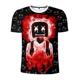 Мужская футболка 3D спортивная с принтом Marshmello в Екатеринбурге, 100% полиэстер с улучшенными характеристиками | приталенный силуэт, круглая горловина, широкие плечи, сужается к линии бедра | marshmello | диджей | клуб | клубная музыка | маршмеллоу | маршмэлло | маршмэллоу | музыка | электронная