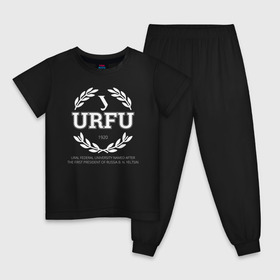 Детская пижама хлопок с принтом URFU в Екатеринбурге, 100% хлопок |  брюки и футболка прямого кроя, без карманов, на брюках мягкая резинка на поясе и по низу штанин
 | институт | студент | универ | университет | уральский федеральный университет | урфу