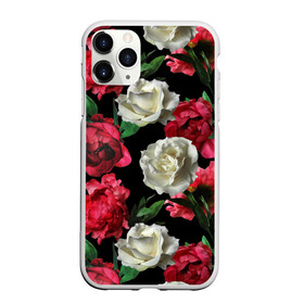 Чехол для iPhone 11 Pro Max матовый с принтом Розы в Екатеринбурге, Силикон |  | f | flora | flowers | greens | leaves | nature | ornament | patterns | petals | red | roses | style | white | youth | белые | зелень | иллюстрация | красные | лепестки | листья | мода | молодежная | орнамент | природа | розовые | розы | стиль | узоры | фл