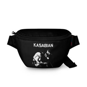 Поясная сумка 3D с принтом Kasabian в Екатеринбурге, 100% полиэстер | плотная ткань, ремень с регулируемой длиной, внутри несколько карманов для мелочей, основное отделение и карман с обратной стороны сумки застегиваются на молнию | kasabian | группы | касабиан | касейбиан | крис эдвардс | музыка | рок | рок группы | серджио пиццорно | том мейган