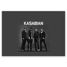 Поздравительная открытка с принтом Kasabian в Екатеринбурге, 100% бумага | плотность бумаги 280 г/м2, матовая, на обратной стороне линовка и место для марки
 | kasabian | группы | касабиан | касейбиан | крис эдвардс | музыка | рок | рок группы | серджио пиццорно | том мейган