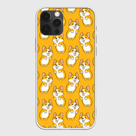 Чехол для iPhone 12 Pro Max с принтом Корги Паттерн 2 в Екатеринбурге, Силикон |  | Тематика изображения на принте: веселый | лапочка | милый | мимими | оранжевый | пес | песик | собака | счастье | щенок