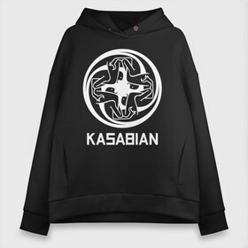 Женское худи Oversize хлопок с принтом Kasabian в Екатеринбурге, френч-терри — 70% хлопок, 30% полиэстер. Мягкий теплый начес внутри —100% хлопок | боковые карманы, эластичные манжеты и нижняя кромка, капюшон на магнитной кнопке | kasabian | группы | касабиан | касейбиан | крис эдвардс | музыка | рок | рок группы | серджио пиццорно | том мейган