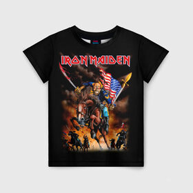 Детская футболка 3D с принтом Iron Maiden в Екатеринбурге, 100% гипоаллергенный полиэфир | прямой крой, круглый вырез горловины, длина до линии бедер, чуть спущенное плечо, ткань немного тянется | heavy metal | iron maiden | metal | айрон мейден | группы | метал | музыка | рок | хеви метал
