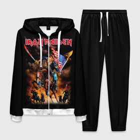Мужской костюм 3D с принтом Iron Maiden в Екатеринбурге, 100% полиэстер | Манжеты и пояс оформлены тканевой резинкой, двухслойный капюшон со шнурком для регулировки, карманы спереди | heavy metal | iron maiden | metal | айрон мейден | группы | метал | музыка | рок | хеви метал