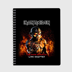 Тетрадь с принтом Iron Maiden в Екатеринбурге, 100% бумага | 48 листов, плотность листов — 60 г/м2, плотность картонной обложки — 250 г/м2. Листы скреплены сбоку удобной пружинной спиралью. Уголки страниц и обложки скругленные. Цвет линий — светло-серый
 | heavy metal | iron maiden | metal | айрон мейден | группы | метал | музыка | рок | хеви метал