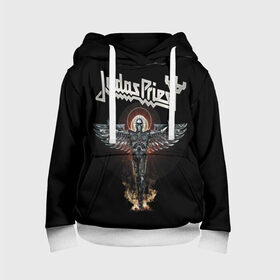 Детская толстовка 3D с принтом Judas Priest в Екатеринбурге, 100% полиэстер | двухслойный капюшон со шнурком для регулировки, мягкие манжеты на рукавах и по низу толстовки, спереди карман-кенгуру с мягким внутренним слоем | Тематика изображения на принте: judas priest | metal | rock | группы | метал | музыка | рок | хард рок | хэви метал