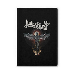 Обложка для автодокументов с принтом Judas Priest в Екатеринбурге, натуральная кожа |  размер 19,9*13 см; внутри 4 больших “конверта” для документов и один маленький отдел — туда идеально встанут права | judas priest | metal | rock | группы | метал | музыка | рок | хард рок | хэви метал