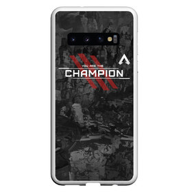 Чехол для Samsung Galaxy S10 с принтом You Are The Champion в Екатеринбурге, Силикон | Область печати: задняя сторона чехла, без боковых панелей | apex | apexlegends | battle | fall | legends | royale | titan | titanfall | апекс | битва | игра | игры | королевская | легенд | легендс | легенды | лого | меха | мехи | онлайн | роботы | символ | титанфол | шутер