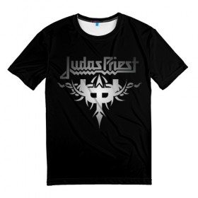 Мужская футболка 3D с принтом Judas Priest в Екатеринбурге, 100% полиэфир | прямой крой, круглый вырез горловины, длина до линии бедер | judas priest | metal | rock | группы | метал | музыка | рок | хард рок | хэви метал