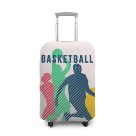 Чехол для чемодана 3D с принтом Баскетбол в Екатеринбурге, 86% полиэфир, 14% спандекс | двустороннее нанесение принта, прорези для ручек и колес | баскет | баскетбол | вип | дизайн | люди | мяч | новинка | спорт | спортсмен | топ | тренд | человек