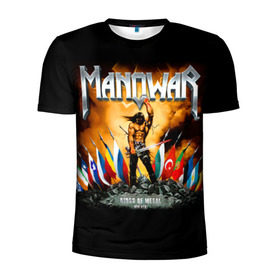 Мужская футболка 3D спортивная с принтом Manowar в Екатеринбурге, 100% полиэстер с улучшенными характеристиками | приталенный силуэт, круглая горловина, широкие плечи, сужается к линии бедра | heavy metal | manowar | power metal | группы | метал | музыка | пауэр метал | рок | хеви метал