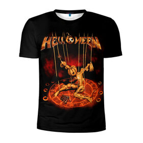 Мужская футболка 3D спортивная с принтом Helloween в Екатеринбурге, 100% полиэстер с улучшенными характеристиками | приталенный силуэт, круглая горловина, широкие плечи, сужается к линии бедра | heavy metal | helloween | metal | группа | метал | музыка | пауэр метал | рок | хэви метал