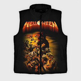 Мужской жилет утепленный 3D с принтом Helloween в Екатеринбурге,  |  | heavy metal | helloween | metal | группа | метал | музыка | пауэр метал | рок | хэви метал