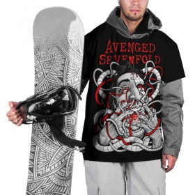 Накидка на куртку 3D с принтом Avenged Sevenfold в Екатеринбурге, 100% полиэстер |  | Тематика изображения на принте: 