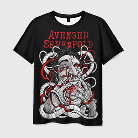 Мужская футболка 3D с принтом Avenged Sevenfold в Екатеринбурге, 100% полиэфир | прямой крой, круглый вырез горловины, длина до линии бедер | 