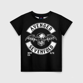 Детская футболка 3D с принтом Avenged Sevenfold в Екатеринбурге, 100% гипоаллергенный полиэфир | прямой крой, круглый вырез горловины, длина до линии бедер, чуть спущенное плечо, ткань немного тянется | a7x | avenged sevenfold | heavy metal | metal | группы | метал | музыка | прогрессивный метал | рок | хард рок | хэви метал
