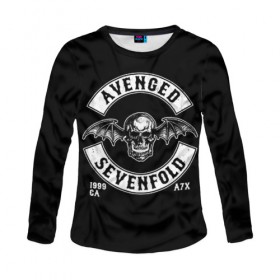 Женский лонгслив 3D с принтом Avenged Sevenfold в Екатеринбурге, 100% полиэстер | длинные рукава, круглый вырез горловины, полуприлегающий силуэт | a7x | avenged sevenfold | heavy metal | metal | группы | метал | музыка | прогрессивный метал | рок | хард рок | хэви метал