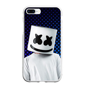 Чехол для iPhone 7Plus/8 Plus матовый с принтом MARSHMELLO в Екатеринбурге, Силикон | Область печати: задняя сторона чехла, без боковых панелей | marsh | marshmallow | marshmello | marshmelo | mello | music | smile | диджей | лого | маршмеллов | маршмеллоу | маршмеллу | маршмело | маршмелов | маршмелоу | музыка | музыкант | рожица | трэп | улыбка | хаус